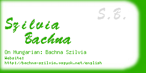 szilvia bachna business card